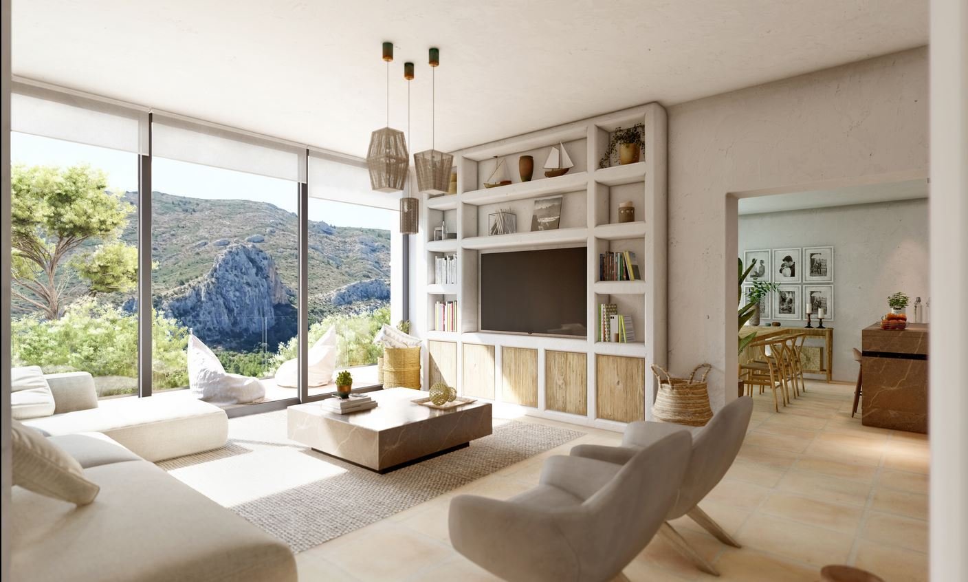 Ibizanisches Design-Villenprojekt in der Urbanisation Solana II, nur 10 km von Denia entfernt