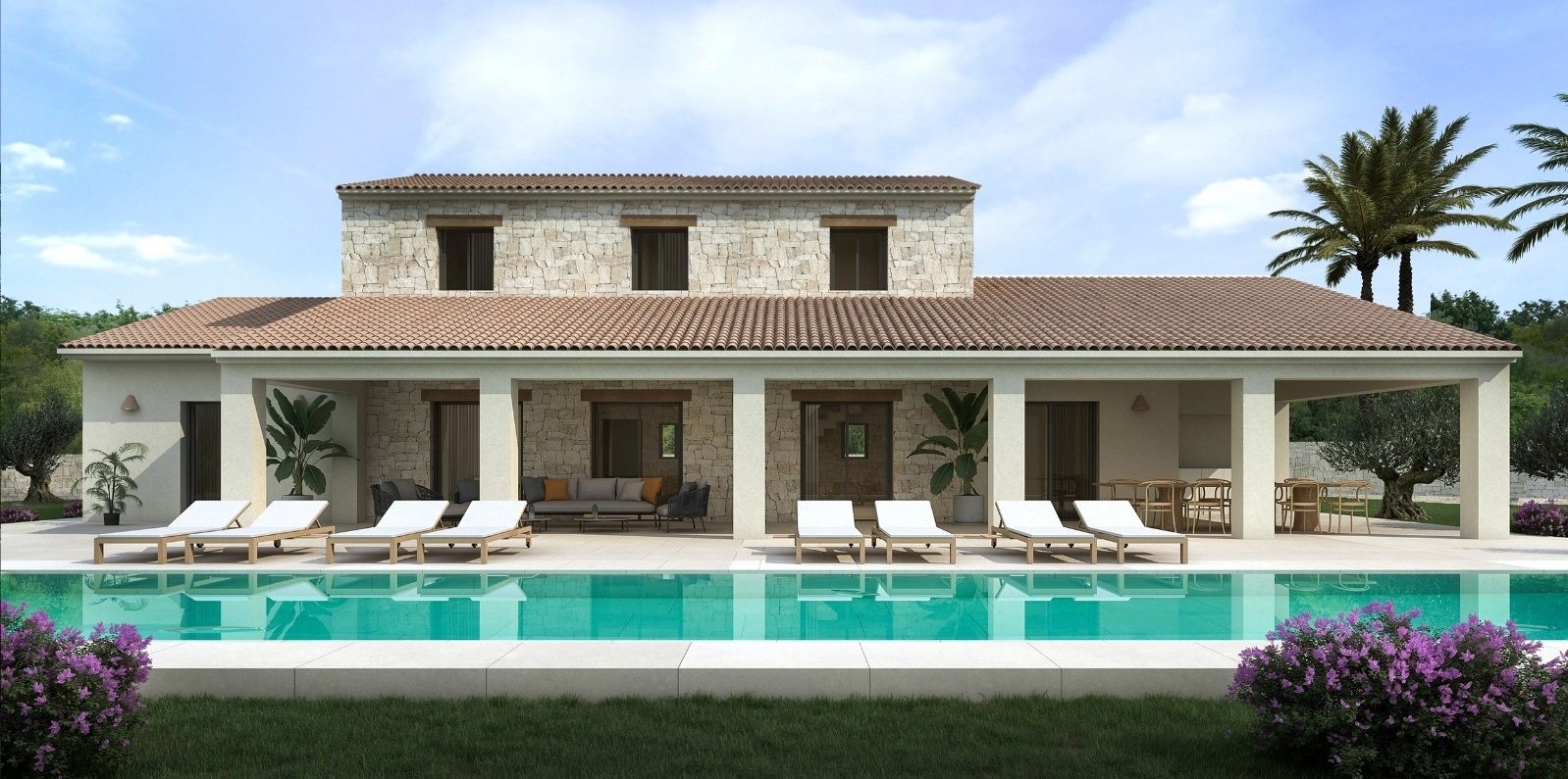 3483MOR Neugebaute Villa in Moraira zu verkaufen