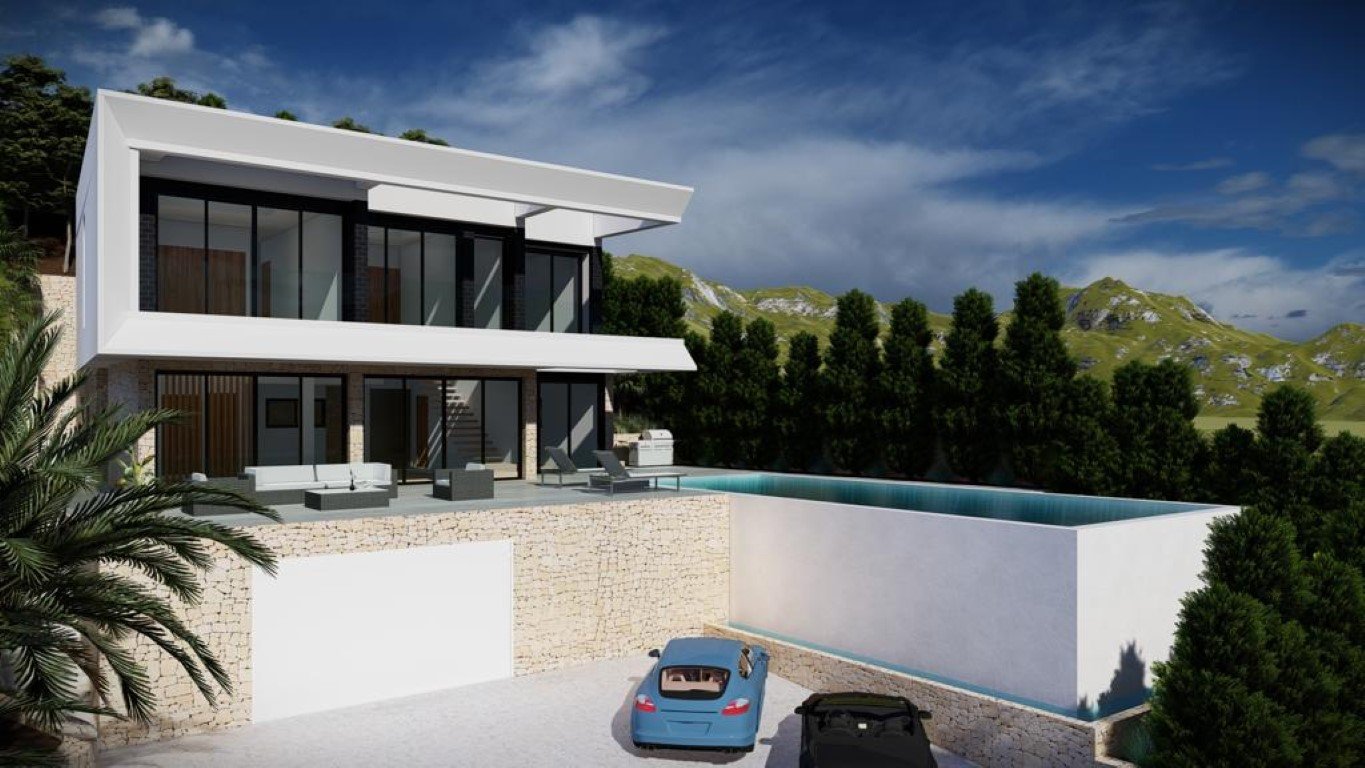 6369ALT Schöne moderne Neubauvilla mit Meerblick zum Verkauf in Altea Hills