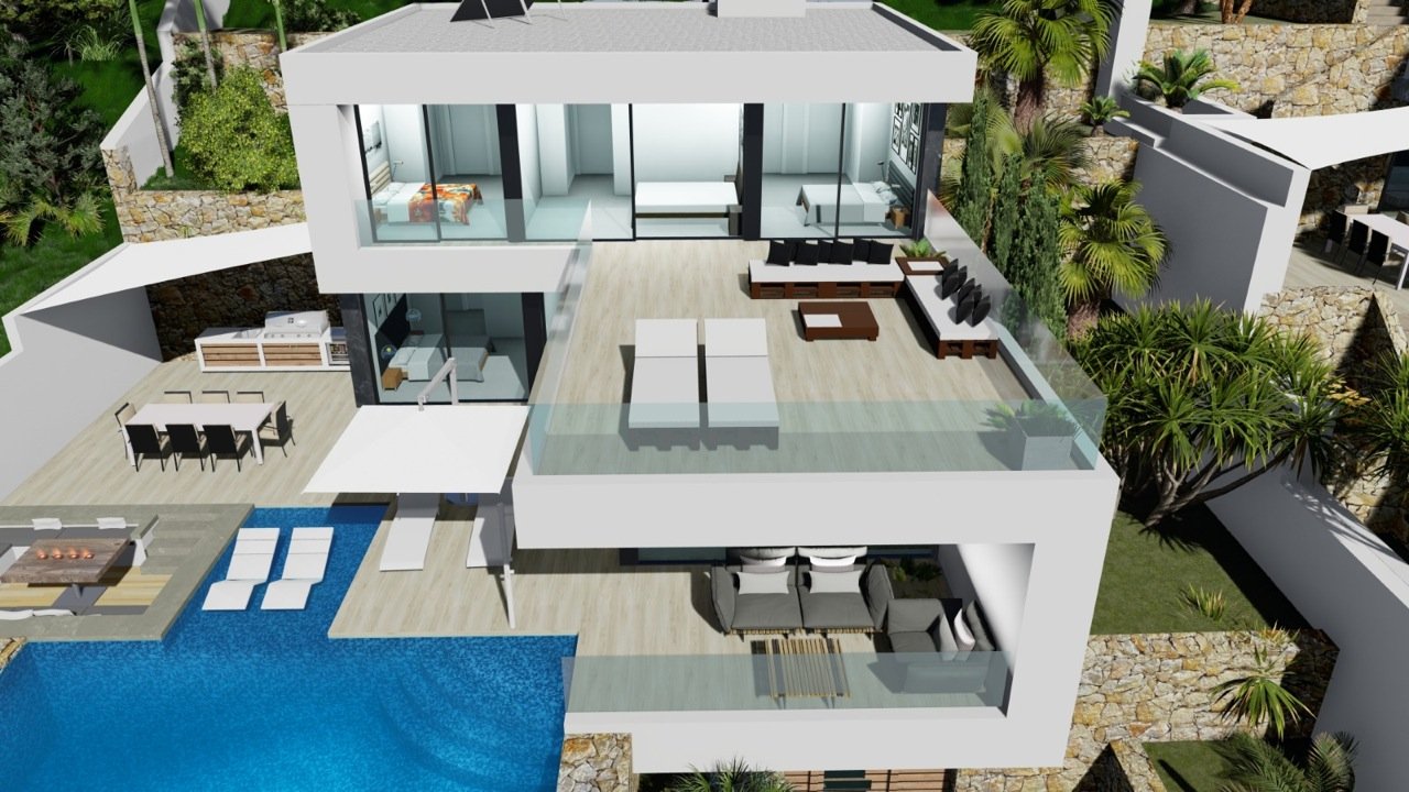 3230CAL Neu gebaute Villa zum Verkauf mit Meerblick in Calpe