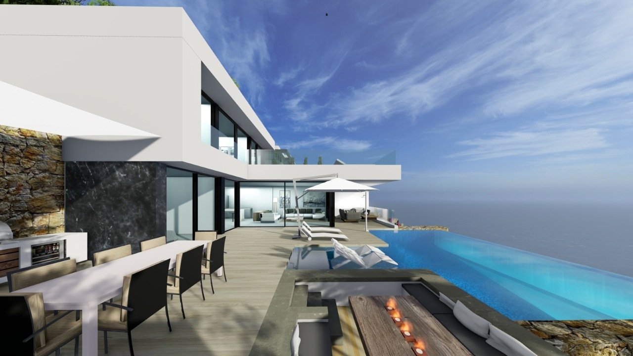 3230CAL Neu gebaute Villa zum Verkauf mit Meerblick in Calpe