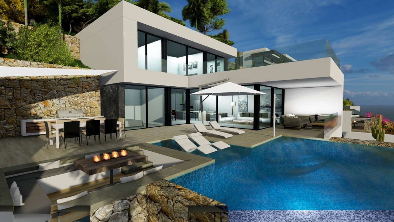 3230CAL Neu gebaute Villa zum Verkauf mit Meerblick in Calpe