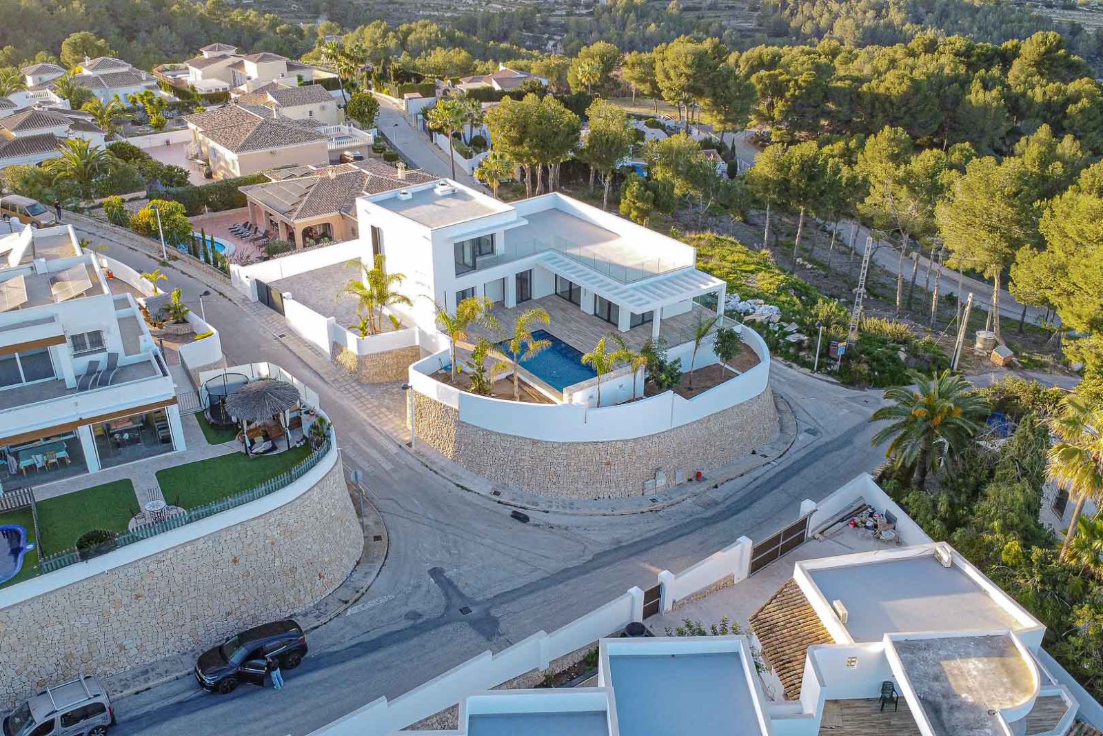 8248MOR Moderne Neubauvilla mit Panoramablick auf das Meer und großer Terrasse, zum Verkauf in Moraira.