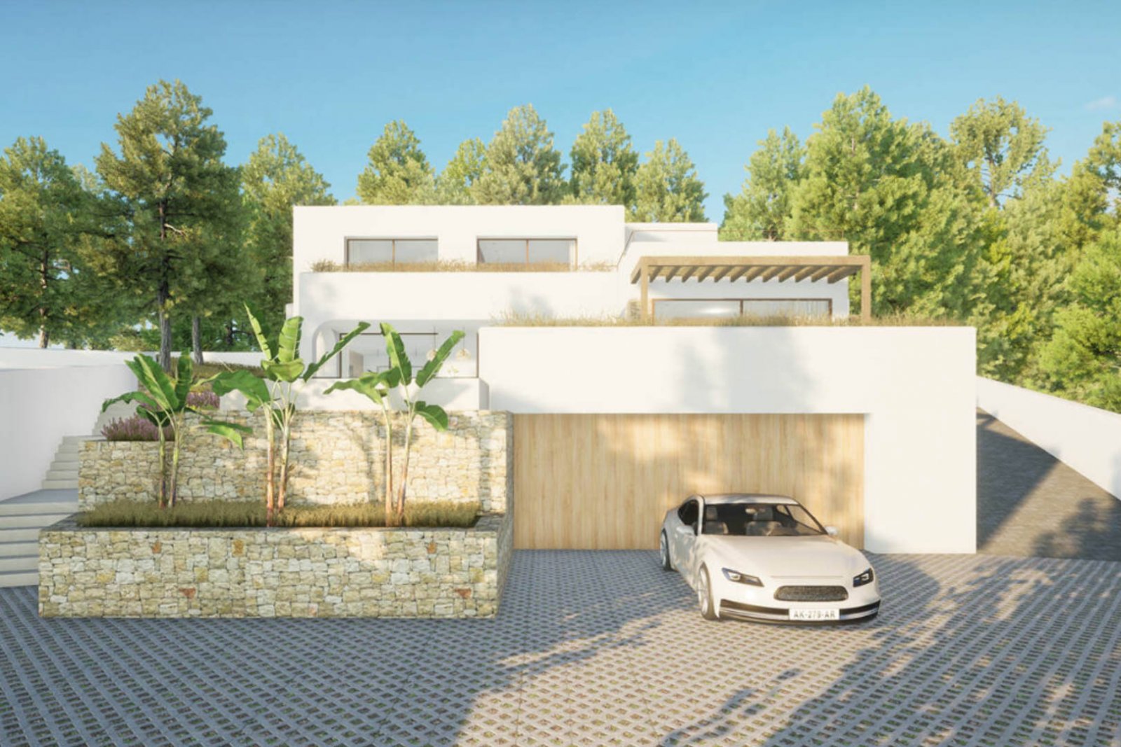 C4XY8166MOR Projekt zum Verkauf einer modernen Villa 1 km von El Portet und dem Zentrum von Moraira, Teulada.