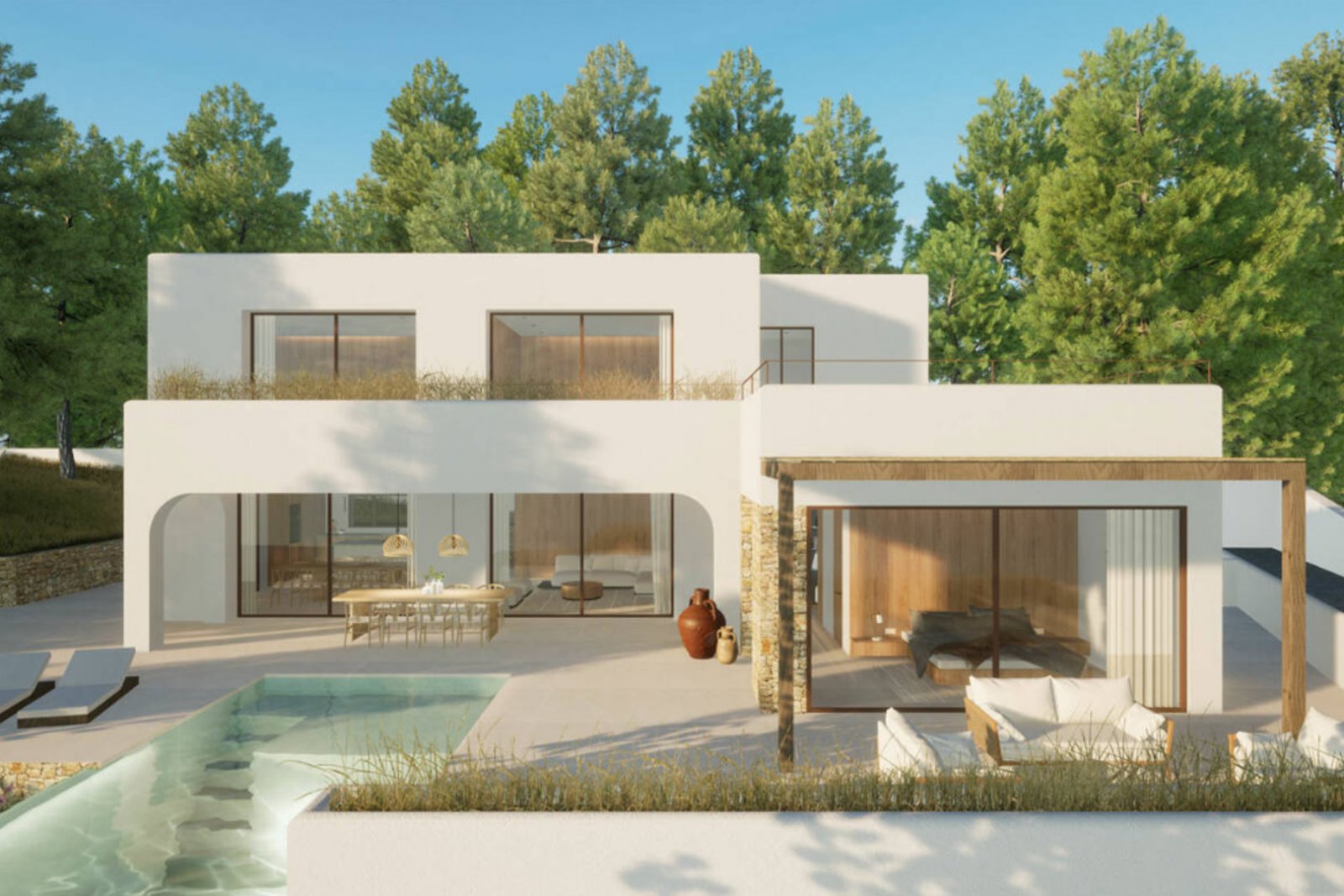 C4XY8166MOR Projekt zum Verkauf einer modernen Villa 1 km von El Portet und dem Zentrum von Moraira, Teulada.