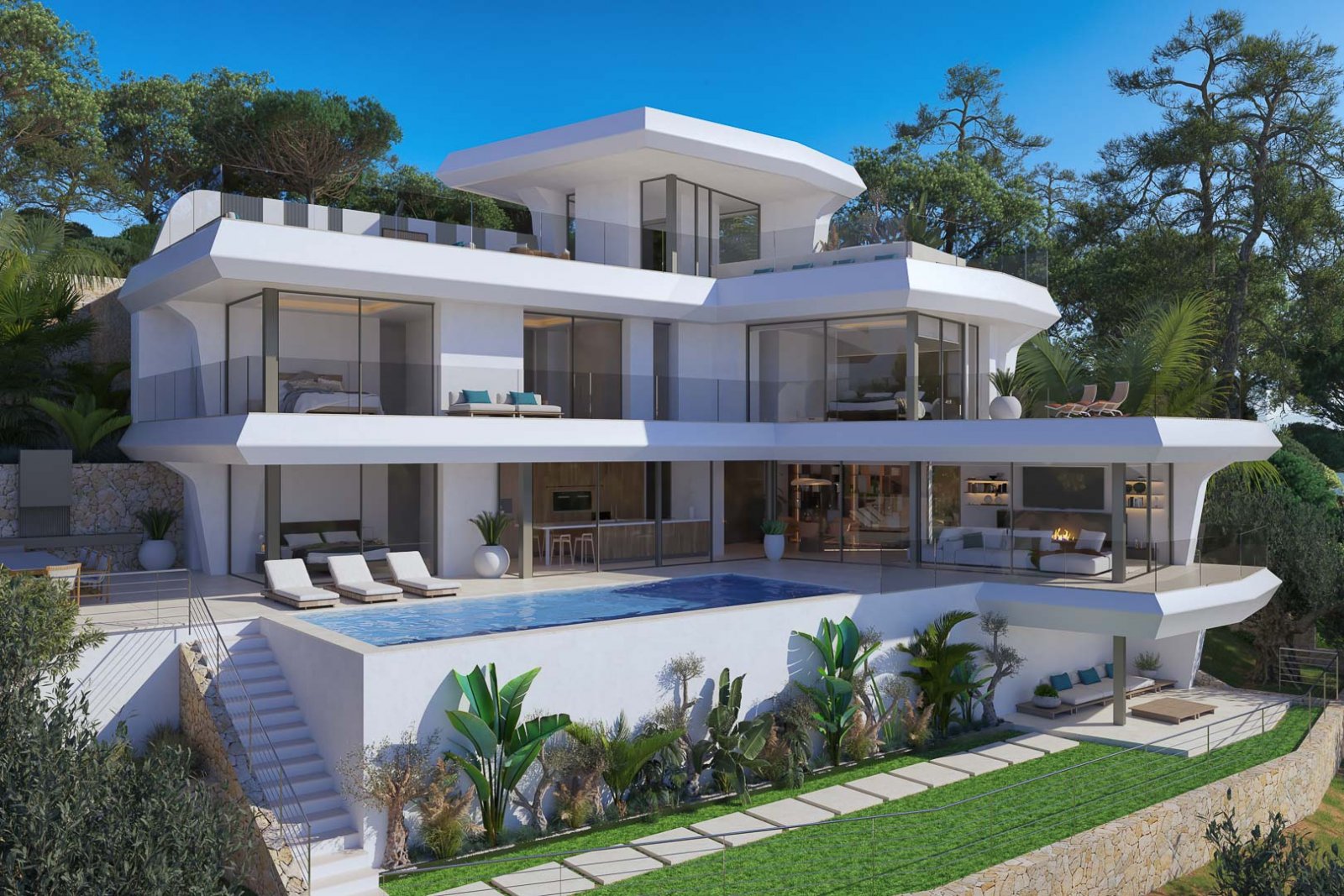 8263ALT Moderne Villa mit Meerblick im Bau zum Verkauf in Altea.