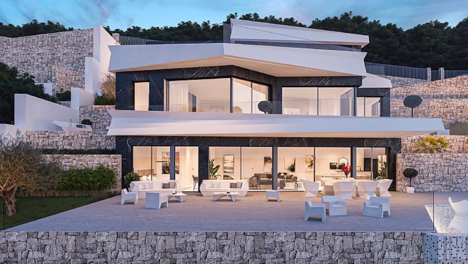 3615BEN moderne Neubauvilla mit Meerblick zum Verkauf in Benissa