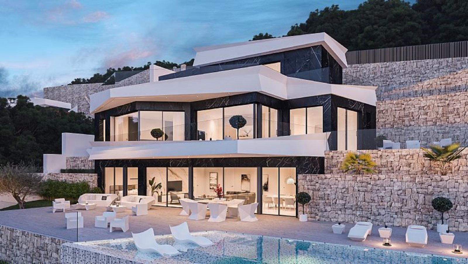 3615BEN moderne Neubauvilla mit Meerblick zum Verkauf in Benissa