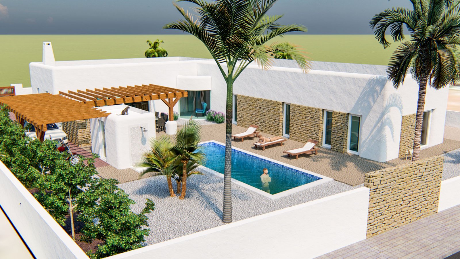 Projekt schöne ibizenkische Villa zum Verkauf in Alfaz del Pi