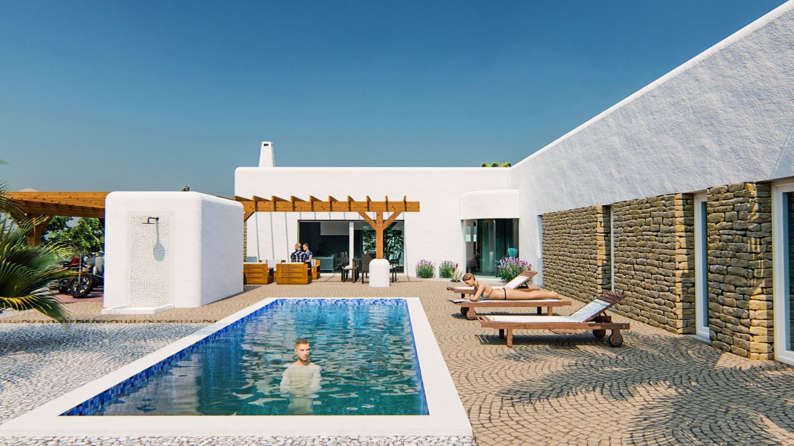 Projekt schöne ibizenkische Villa zum Verkauf in Alfaz del Pi
