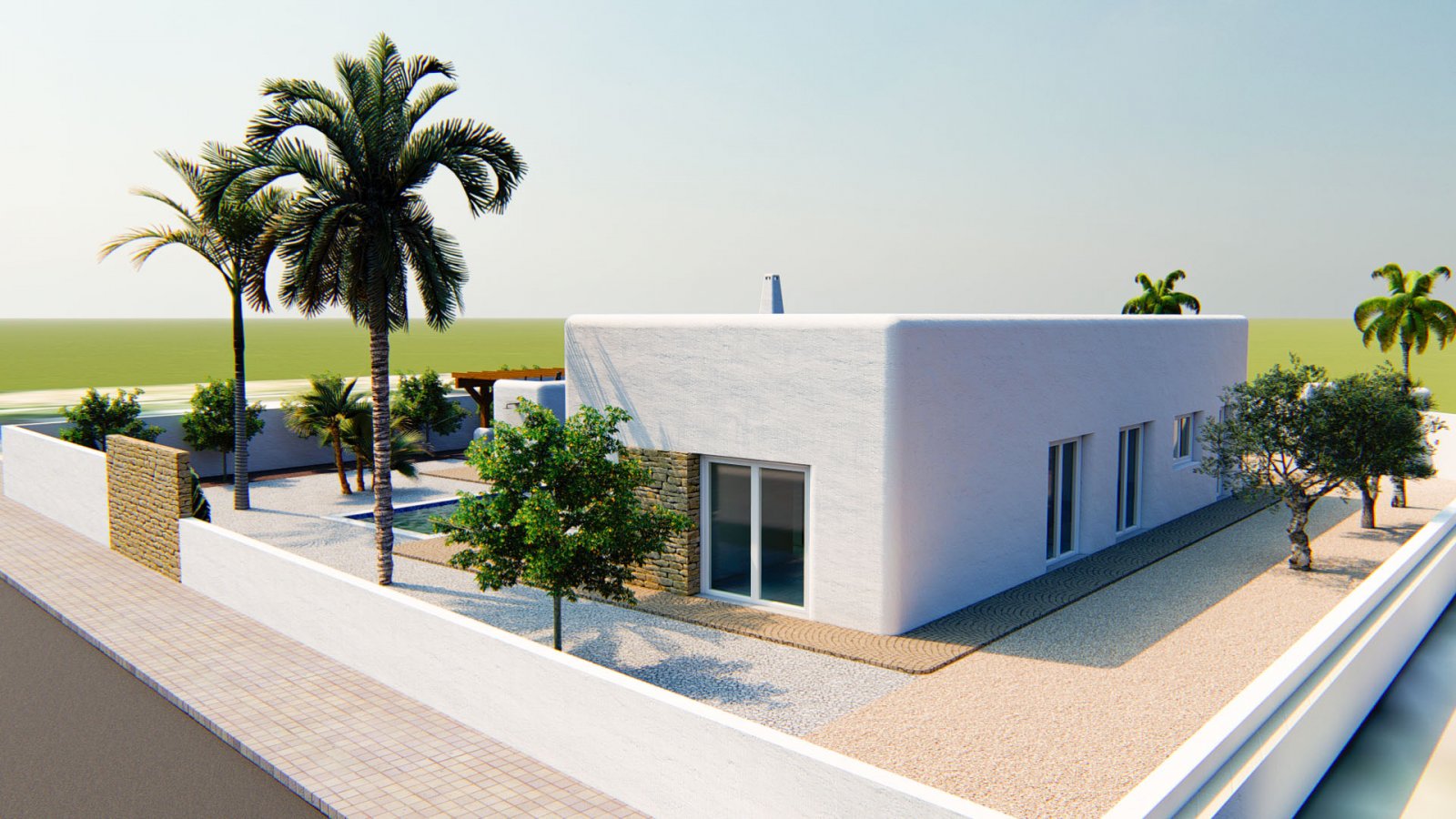 Projekt schöne ibizenkische Villa zum Verkauf in Alfaz del Pi