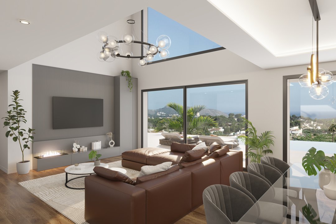 8114MOR Neubauvilla im Bau mit Panoramablick auf das Meer zum Verkauf in Moraira.