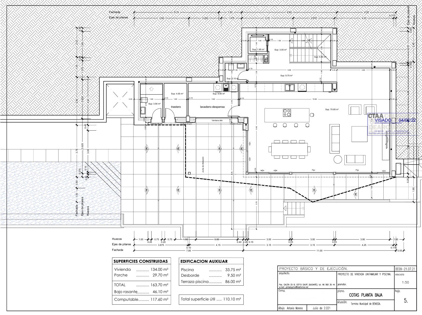 4552BEN Luxuriöse Villa mit Meerblick und Baugenehmigung zum Verkauf in Raco de Galeno