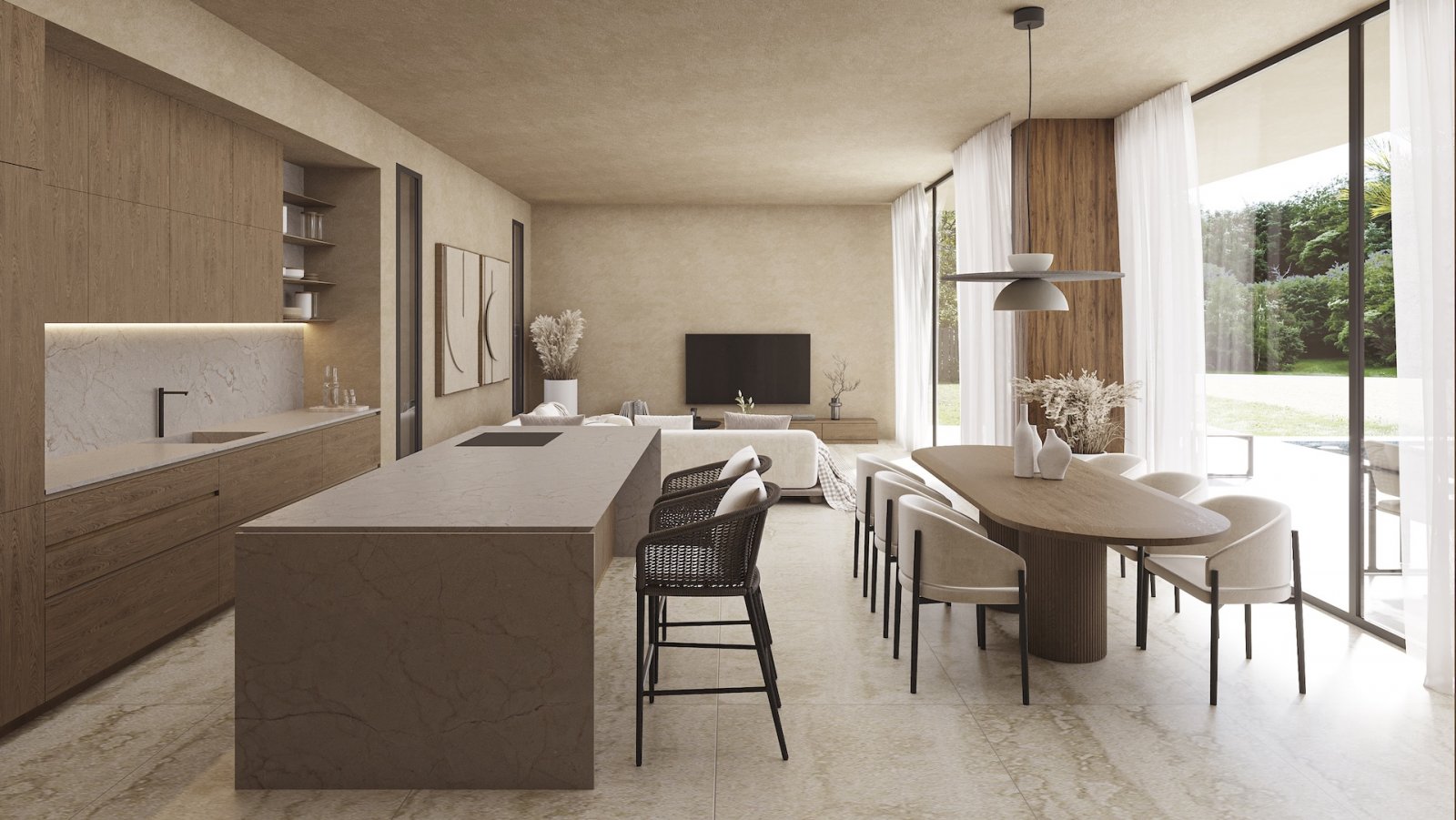 4553CAL Moderne Erdgeschossvilla im Wohngebiet Pla Roig, Calpe