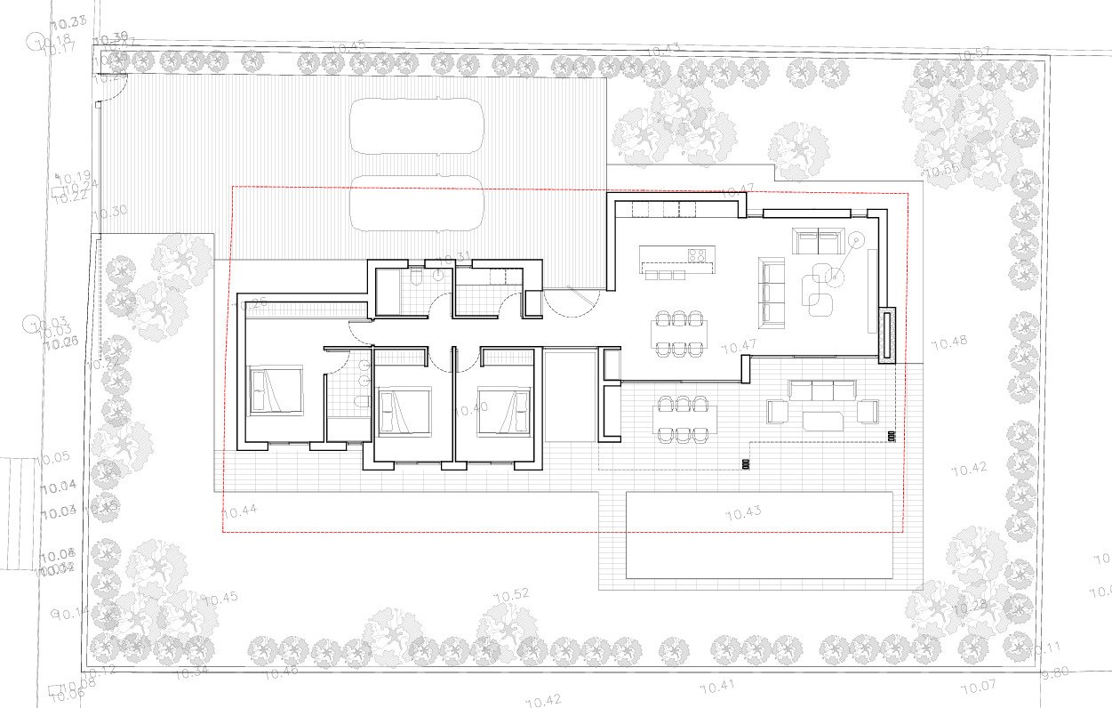 4553CAL Moderne Erdgeschossvilla im Wohngebiet Pla Roig, Calpe