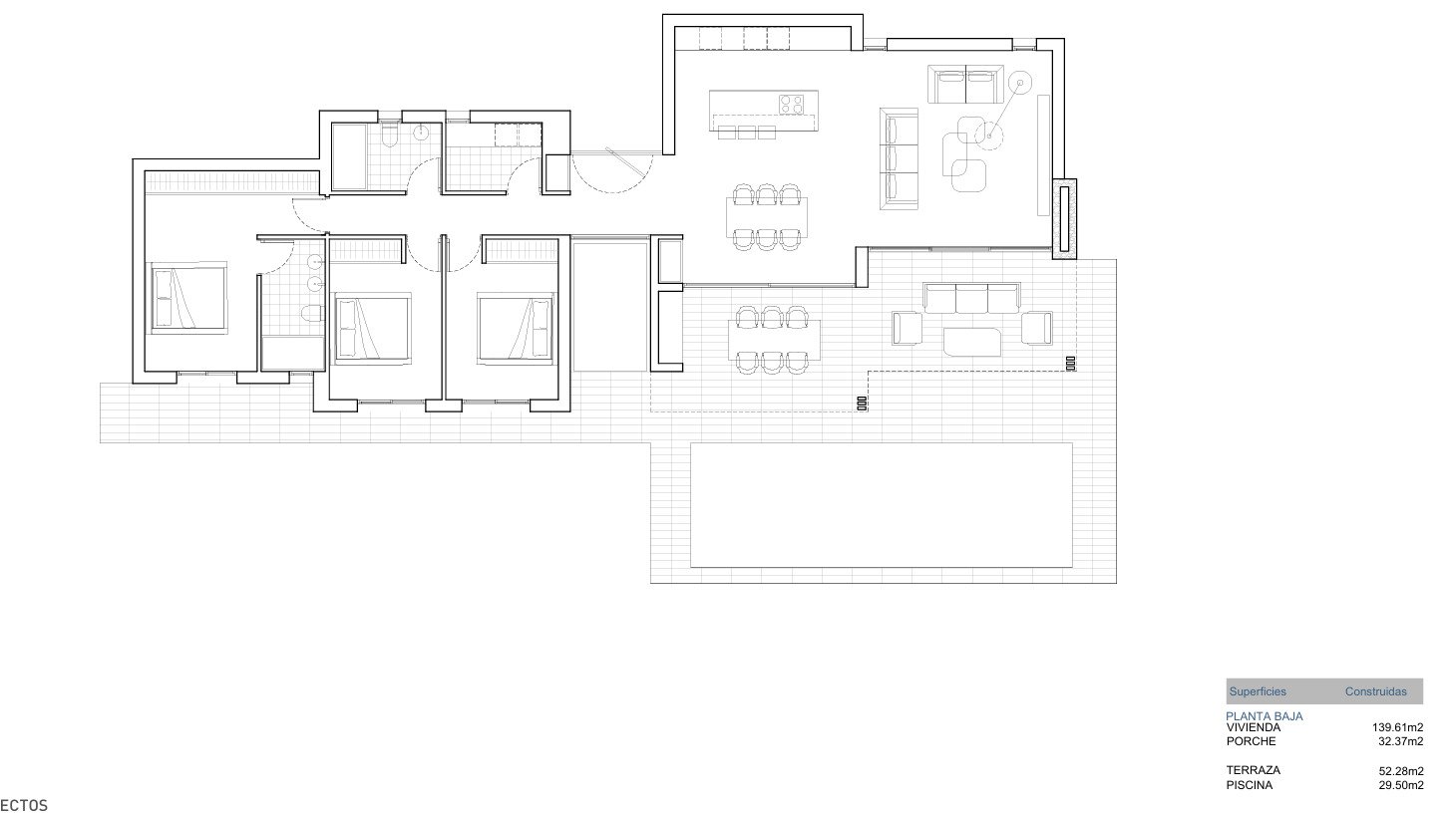 4553CAL Moderne Erdgeschossvilla im Wohngebiet Pla Roig, Calpe