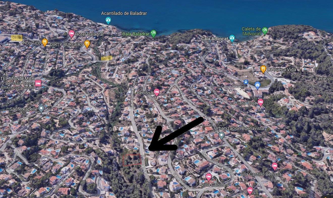 4295BEN Grundstück zu verkaufen 800 m vom Strand von Benissa