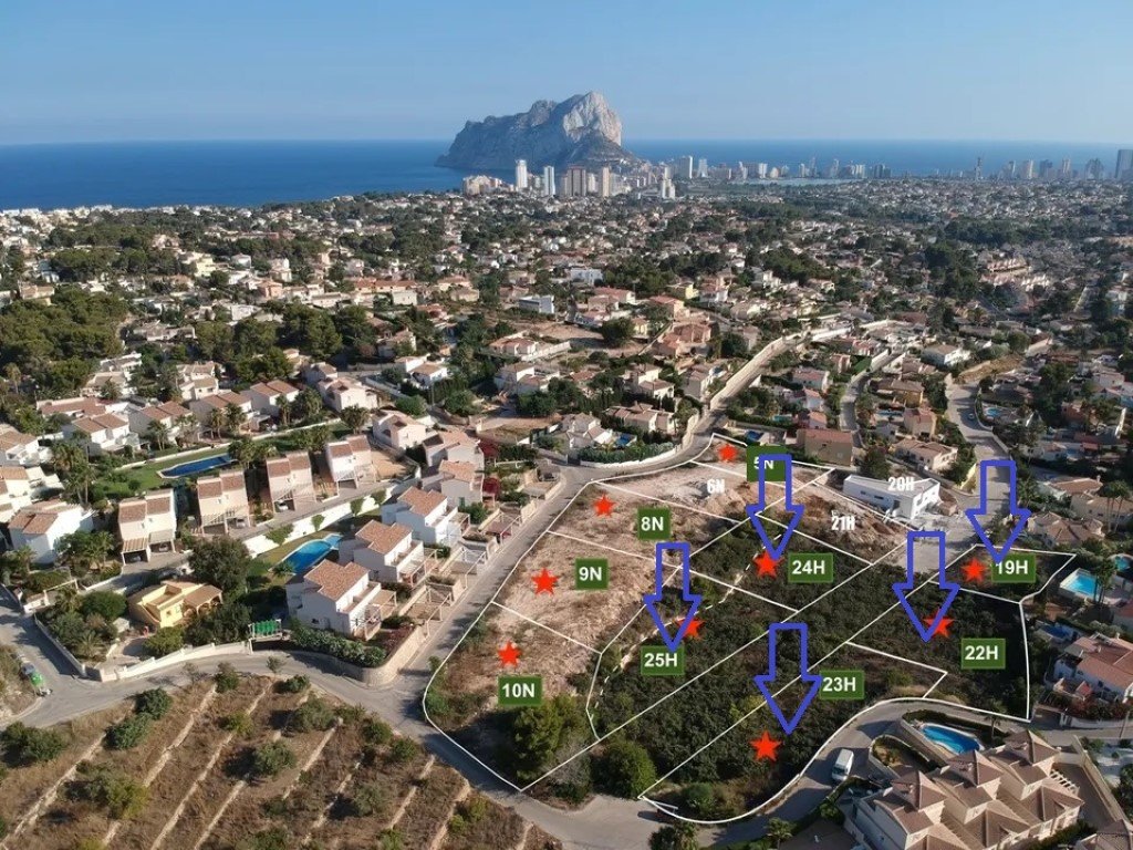 Calpe: 6417CAL 5 schöne Baugrundstücke zum Verkauf 1500 Meter vom Strand La Fustera in Benissa 