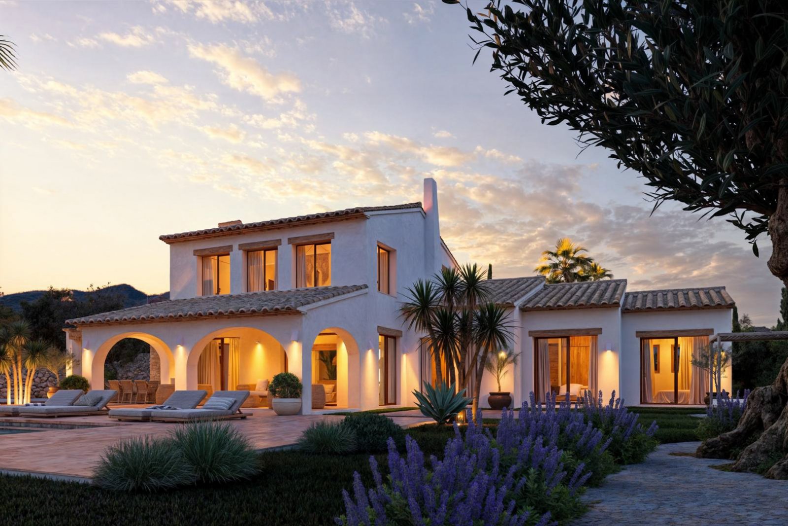 4456BEN Rustikale mediterrane Luxusvilla mit Meer- und Bergblick zu verkaufen in Benimarco, Teulada