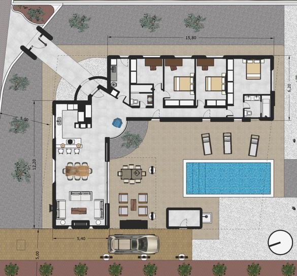 Projekt schöne ibizenkische Villa zum Verkauf in Alfaz del Pi