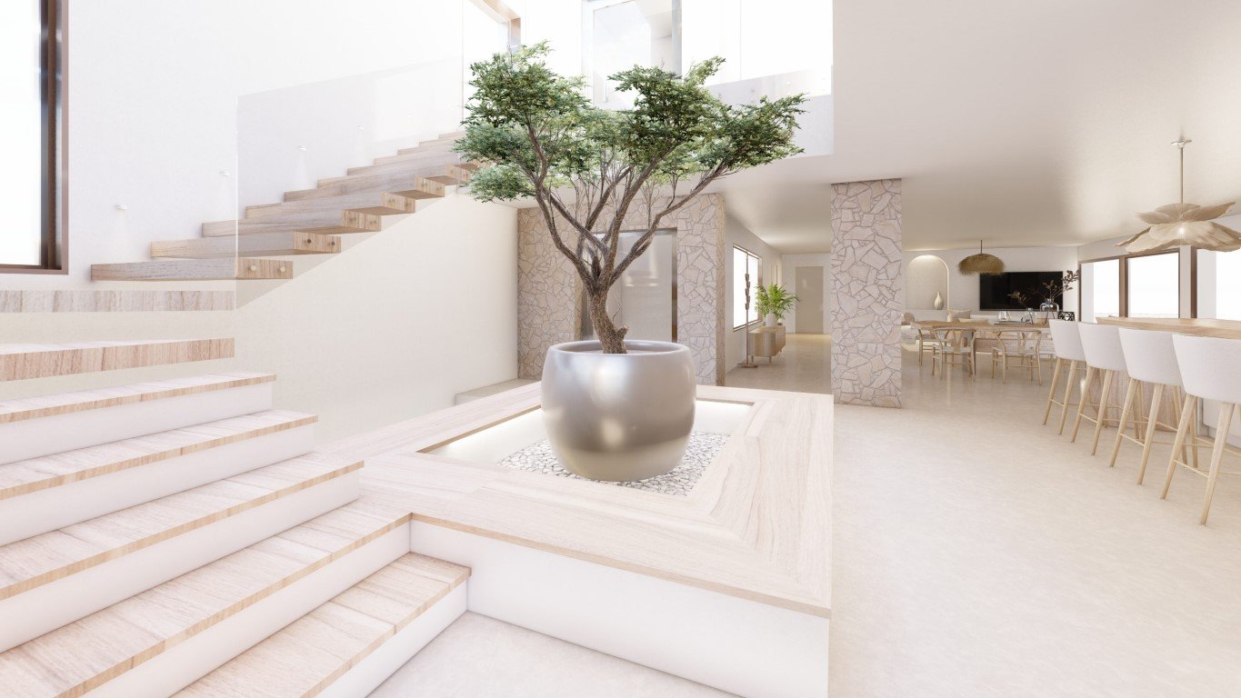 6358MOR Wunderschöne Villa im Ibiza-Stil mit Meerblick im Bau zum Verkauf in Moraira