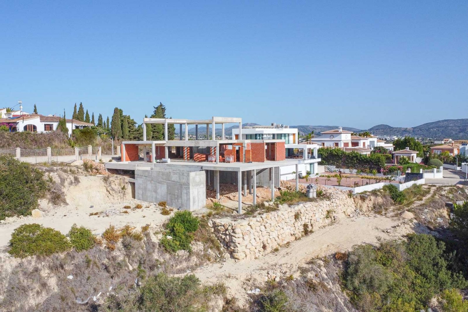 6358MOR Wunderschöne Villa im Ibiza-Stil mit Meerblick im Bau zum Verkauf in Moraira