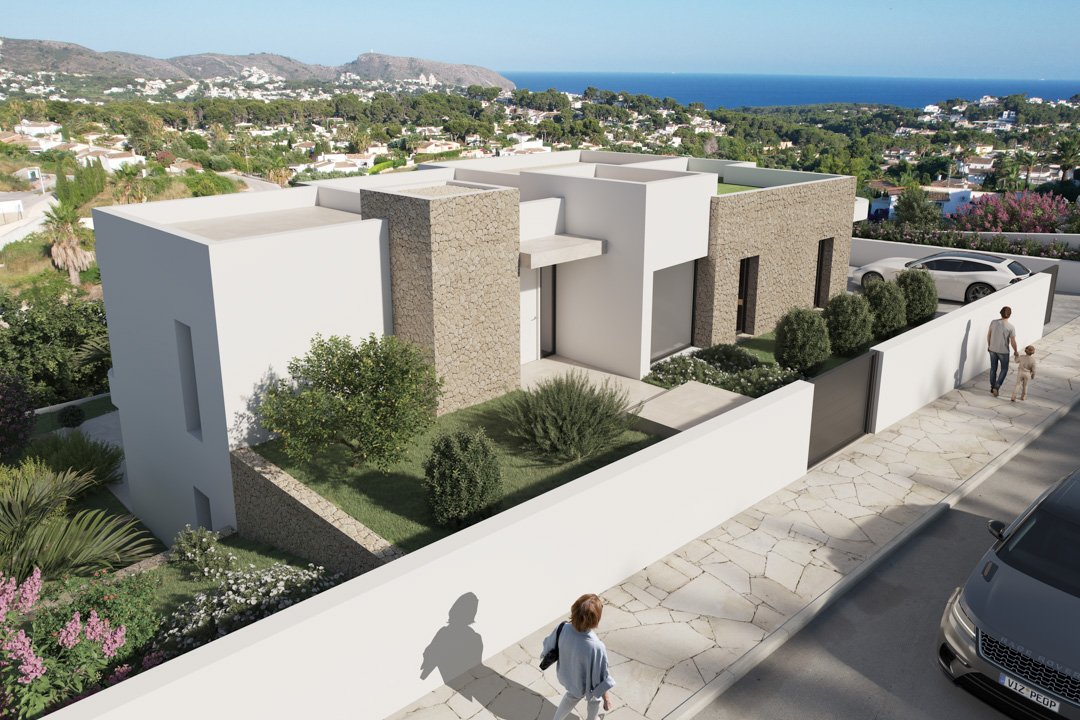 8114MOR Neubauvilla im Bau mit Panoramablick auf das Meer zum Verkauf in Moraira.