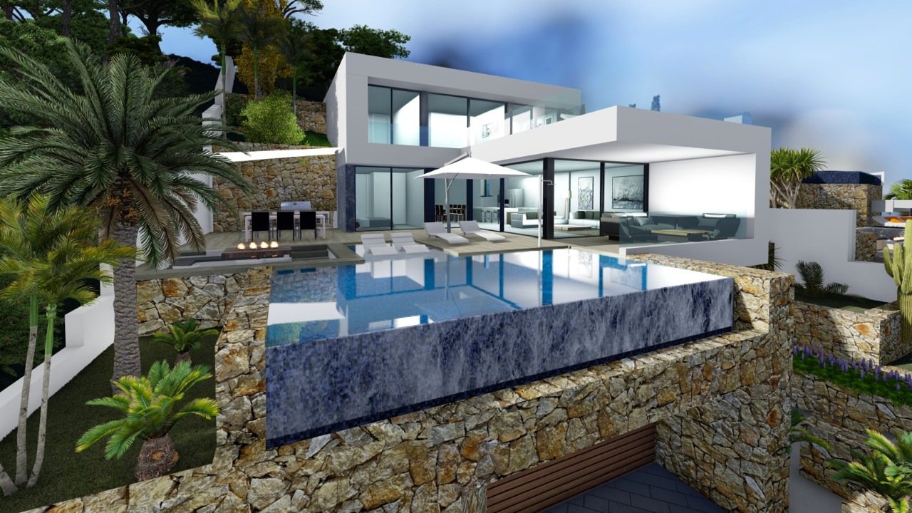 3230CAL Neu gebaute Villa zum Verkauf mit Meerblick in Calpe
