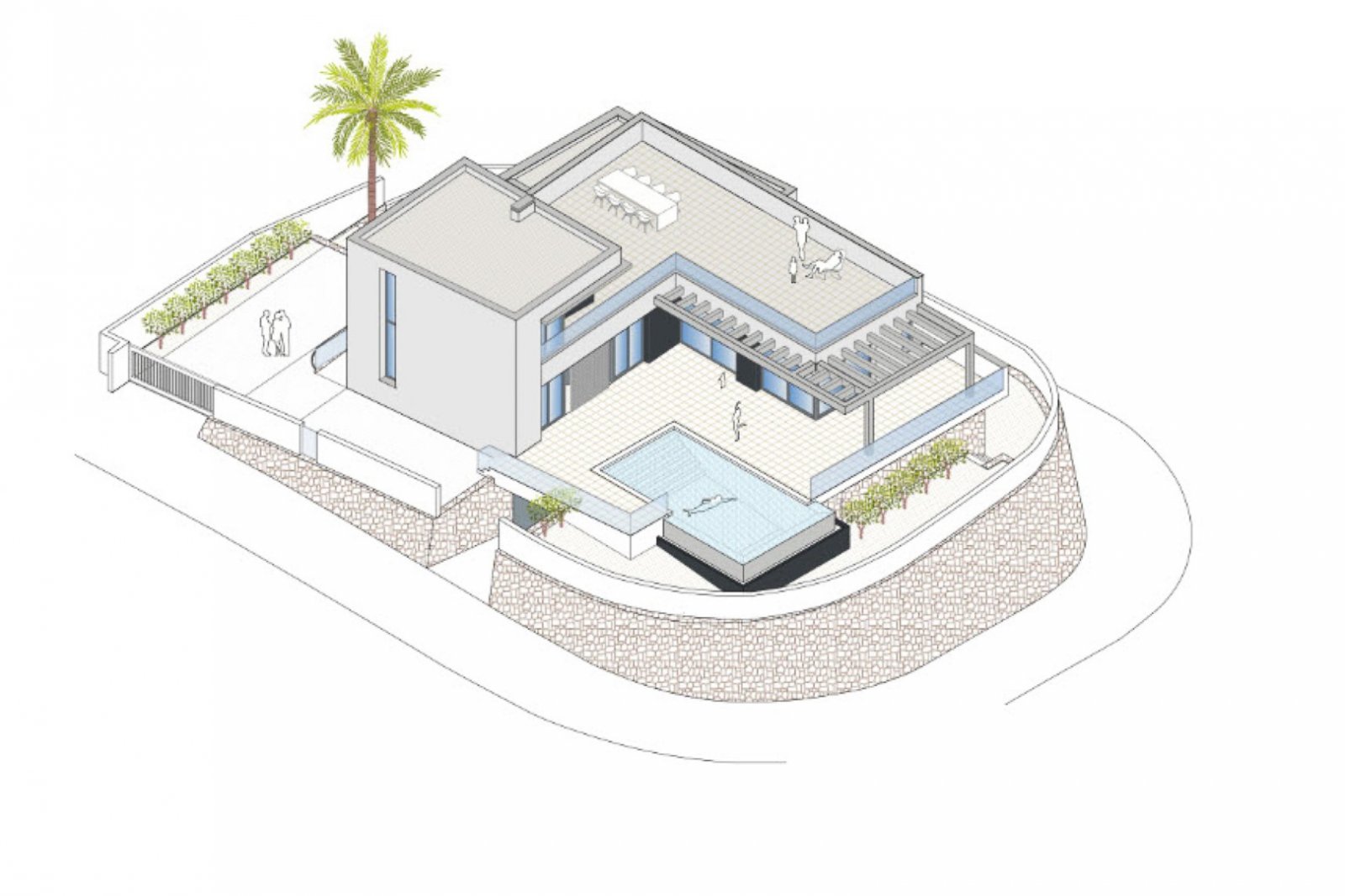8248MOR Moderne Neubauvilla mit Panoramablick auf das Meer und großer Terrasse, zum Verkauf in Moraira.