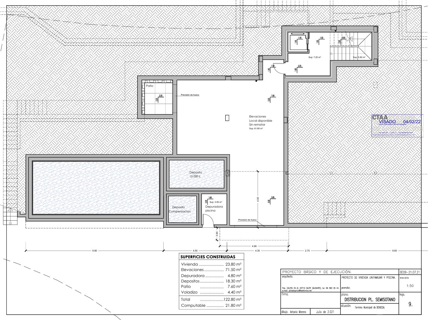 4552BEN Luxuriöse Villa mit Meerblick und Baugenehmigung zum Verkauf in Raco de Galeno