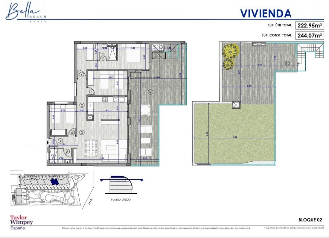 4502DEN Fantastisches modernes Penthouse direkt am Strand zu verkaufen in Denia