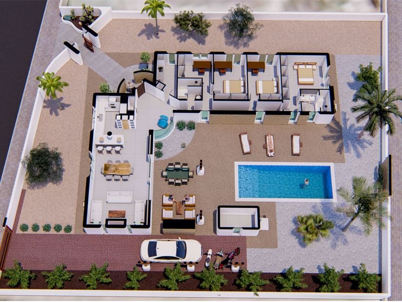 Projekt schöne ibizenkische Villa zum Verkauf in Alfaz del Pi