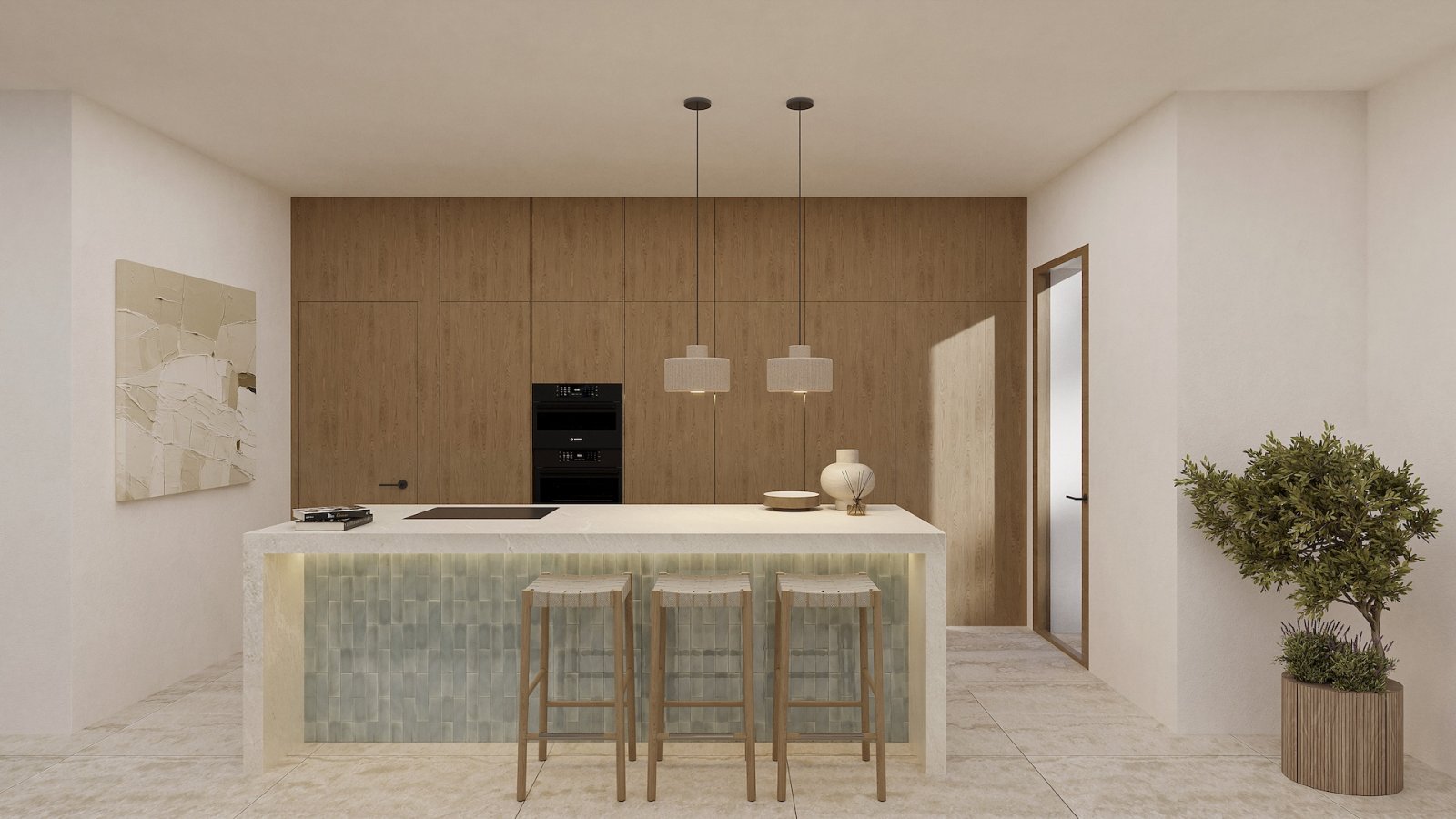 4554BEN Villa im Ibiza-Stil mit Meerblick zum Verkauf in La Fustera, Benissa