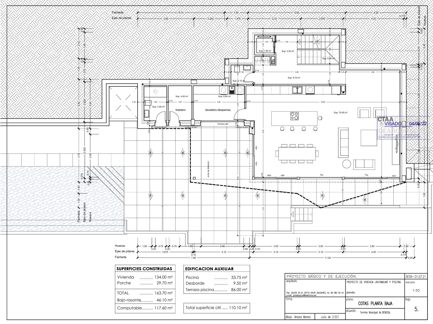 4552BEN Luxuriöse Villa mit Meerblick und Baugenehmigung zum Verkauf in Raco de Galeno