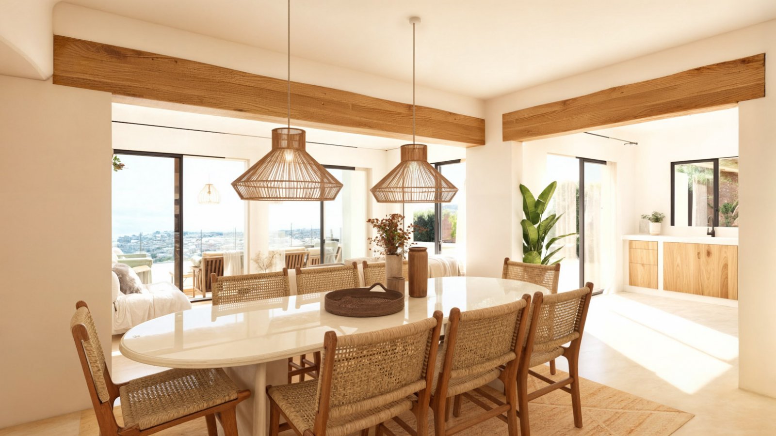 7105MOR | Villa im Ibiza-Stil mit Panoramablick in Moraira zu verkaufen