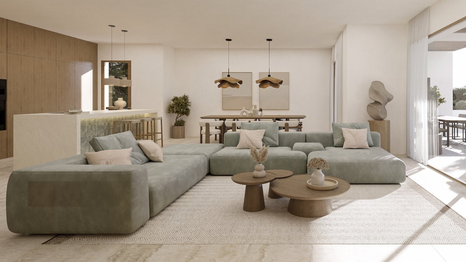 4554BEN Villa im Ibiza-Stil mit Meerblick zum Verkauf in La Fustera, Benissa