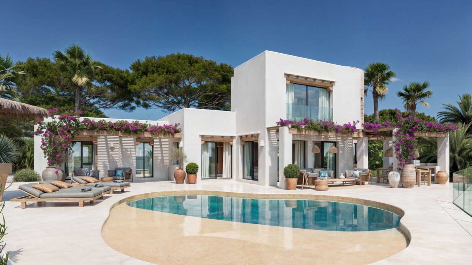 7105MOR | Villa im Ibiza-Stil mit Panoramablick in Moraira zu verkaufen