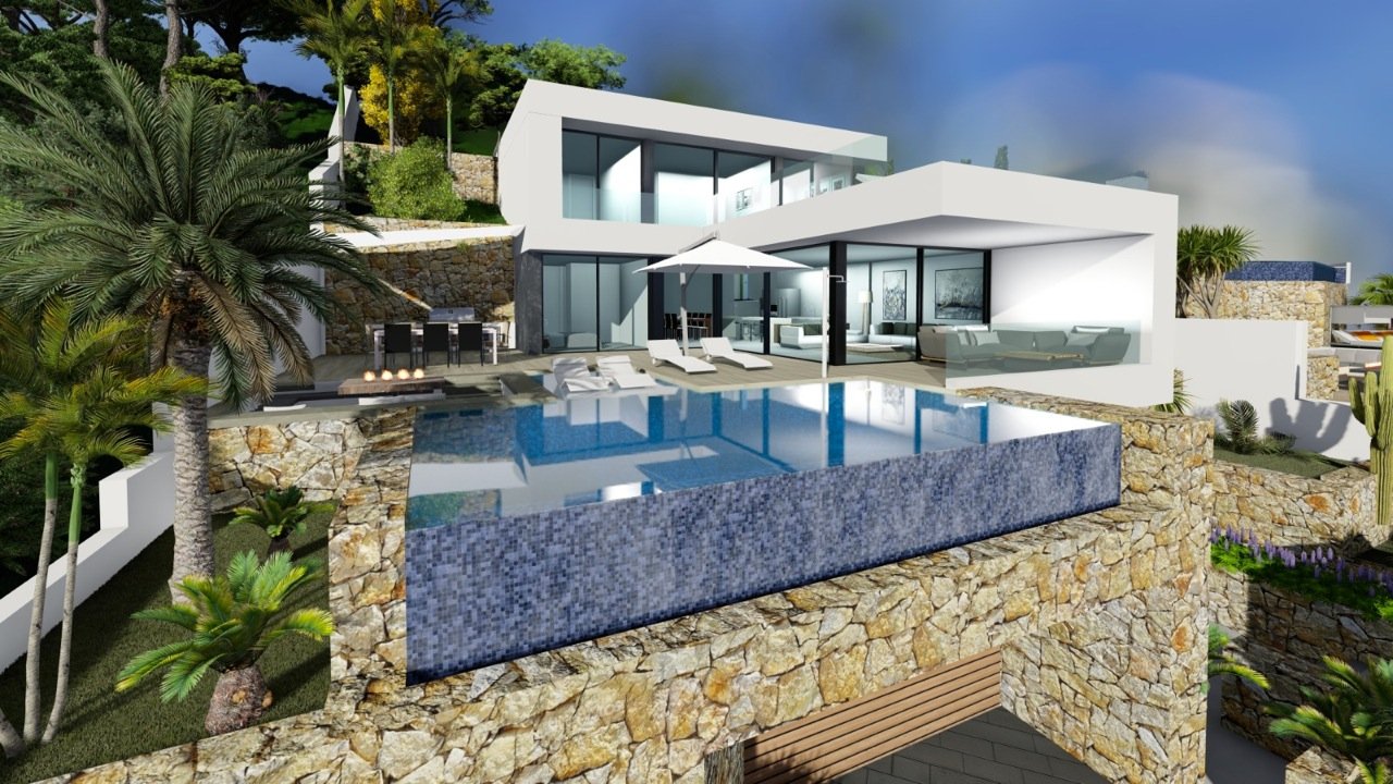3230CAL Neu gebaute Villa zum Verkauf mit Meerblick in Calpe