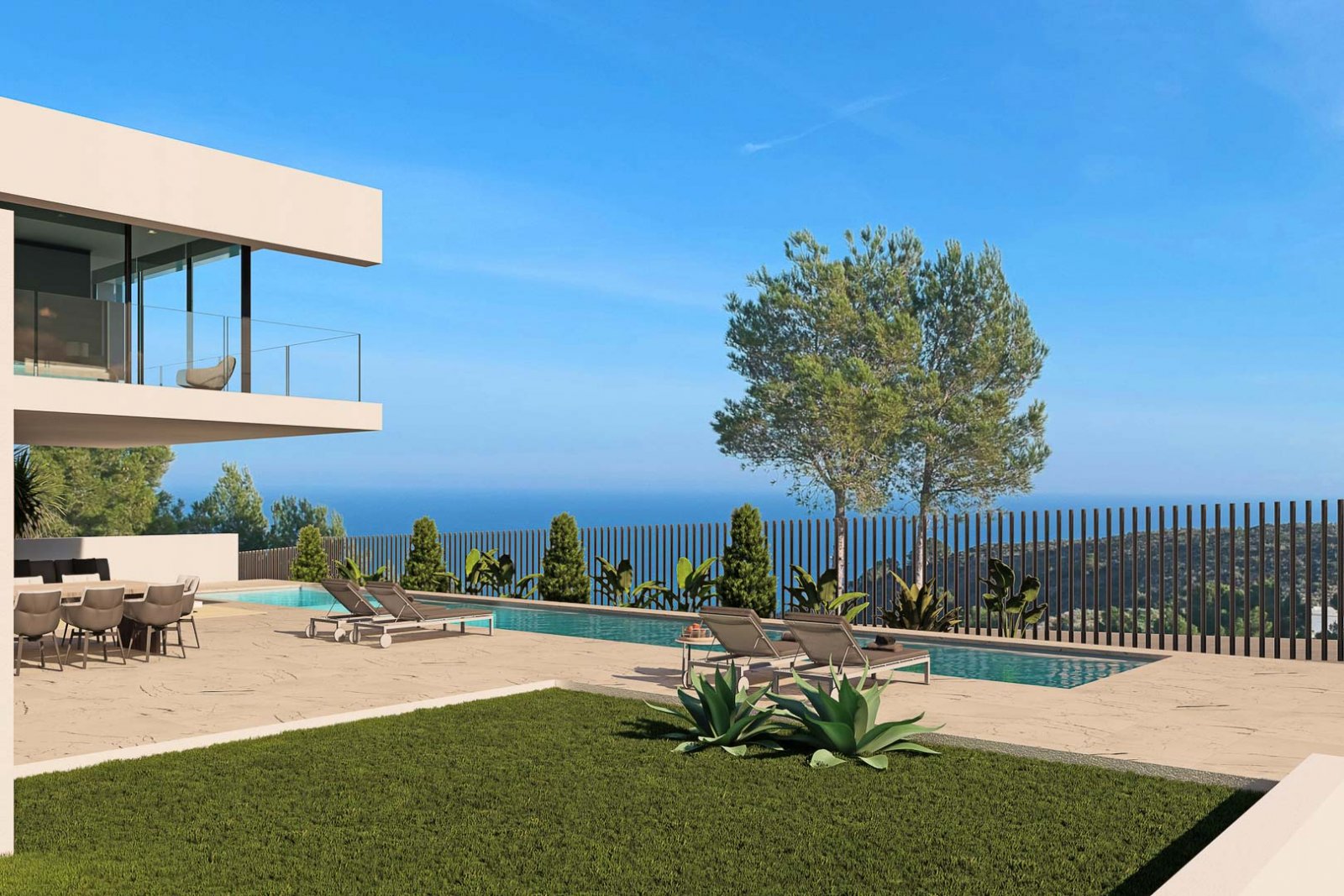8235MOR Designprojekt mit Baugenehmigung mit Panoramablick auf das Meer und die Berge in Moraira zu verkaufen.