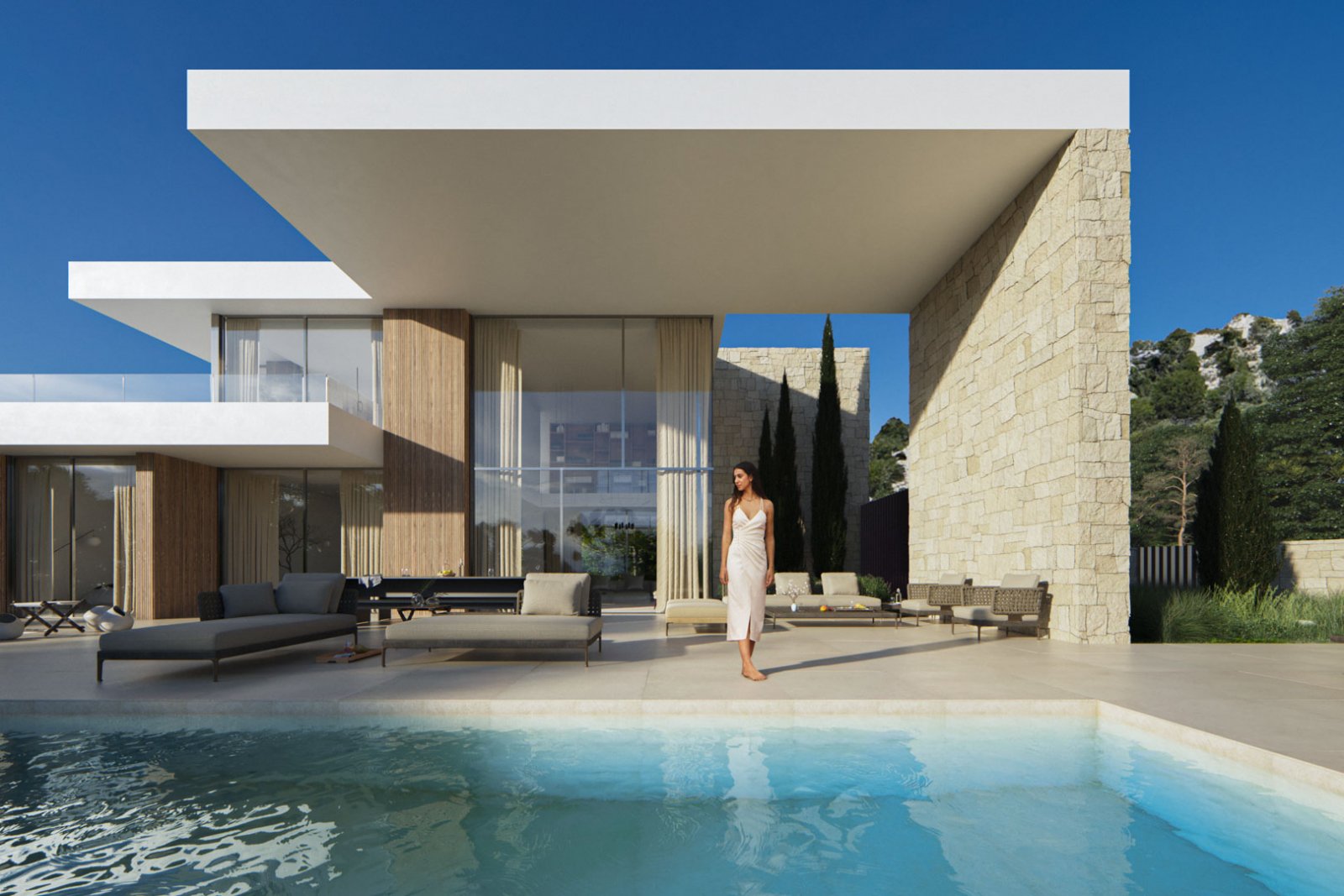 8300MOR Moderne Villa im Bau mit Panoramablick auf das Meer zum Verkauf in Moraira.