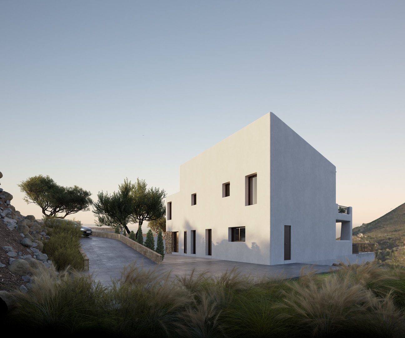 4599ALC Villenprojekt im ibizenkischen Stil mit Lizenz zum Verkauf in Alcalalí,