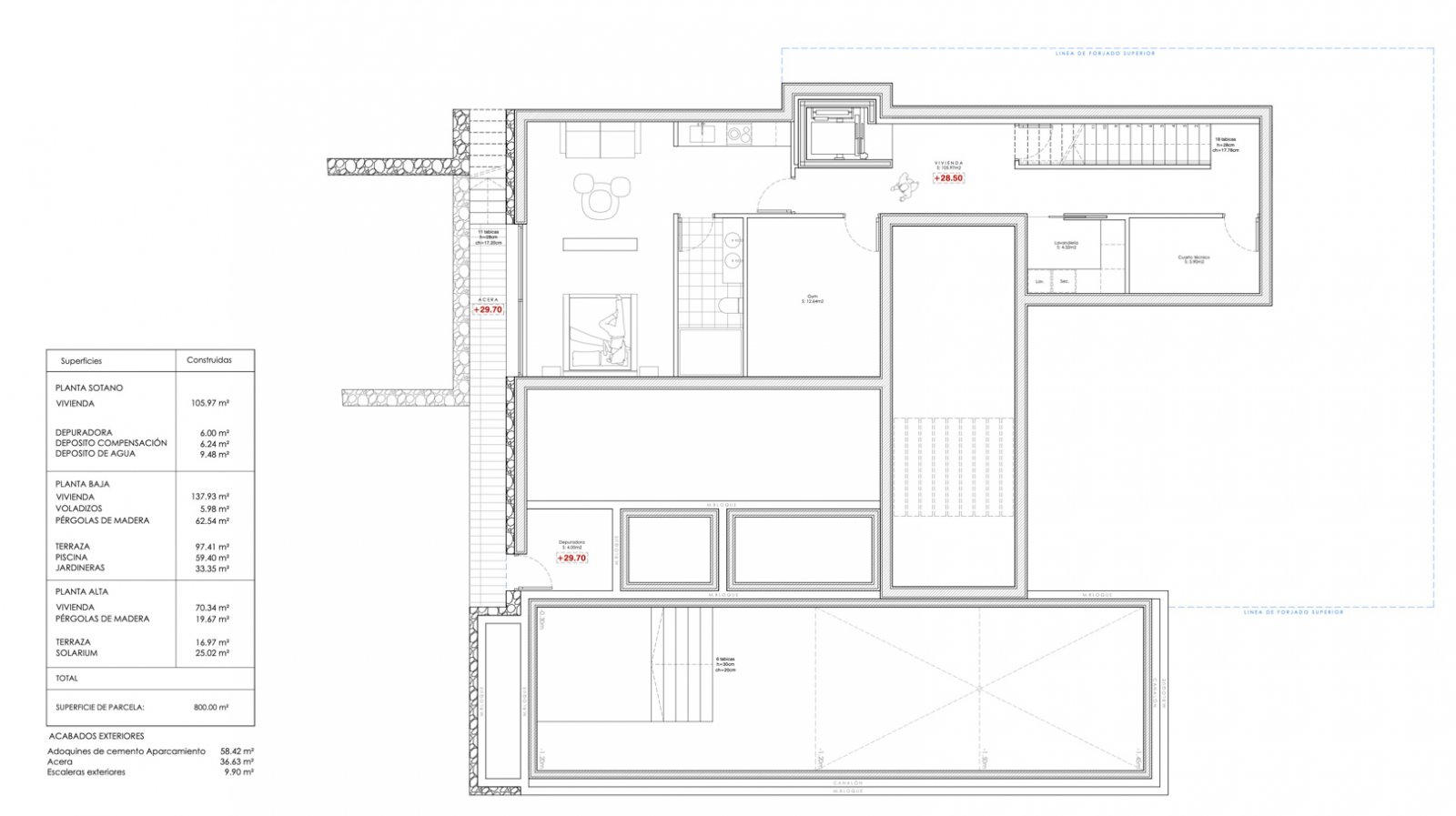 4613BEN Villenprojekt mit Meerblick, nur einen Steinwurf vom Strand La Fustera entfernt.