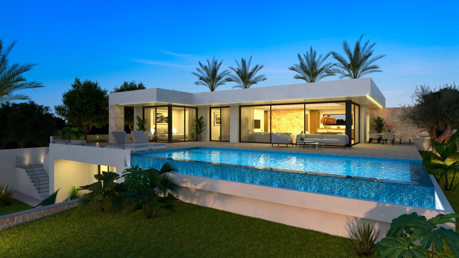 3628DEN Moderne, neu erbaute Villa mit Lizenz und Meerblick, zu verkaufen in Denia.