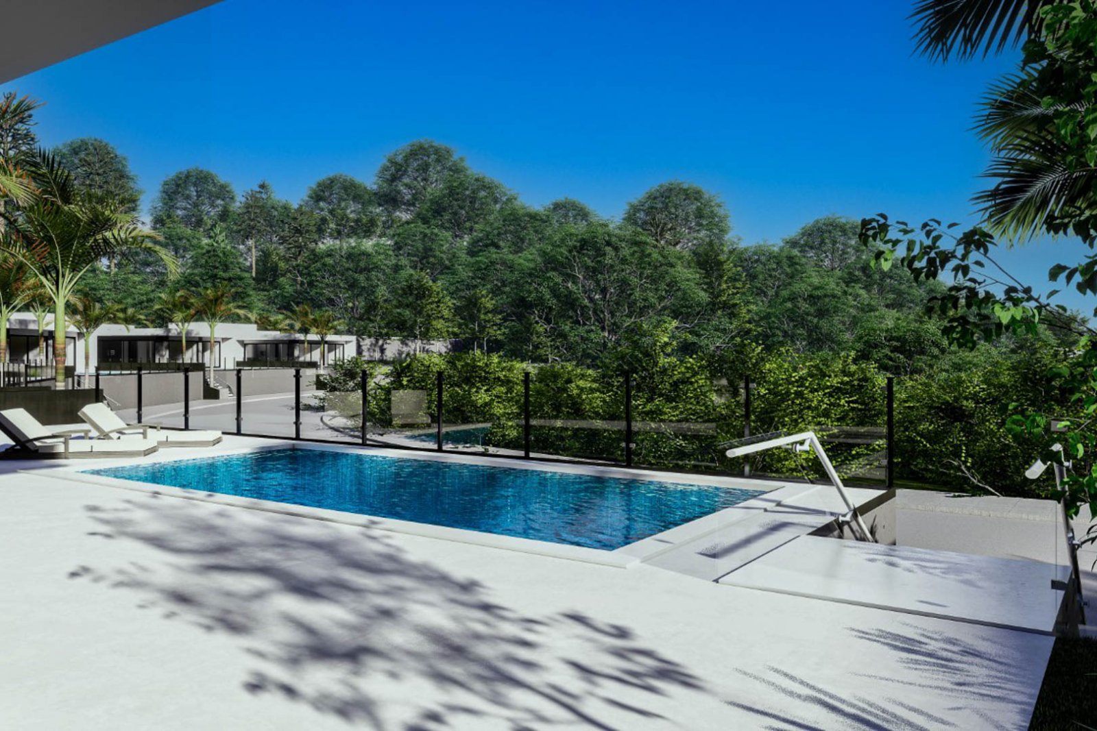 8185PED Komplex im Bau befindlicher unabhängiger Villen mit privatem Pool und teilweisem Meerblick zum Verkauf in Pedreguer.