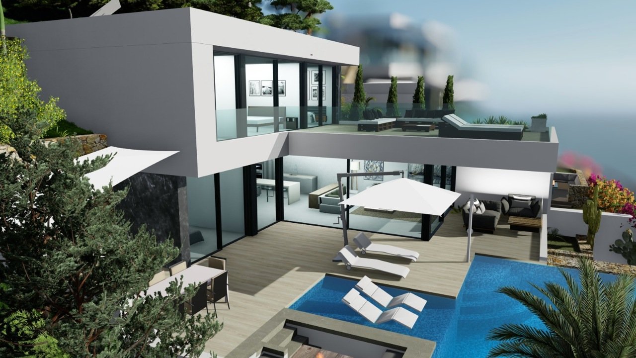 3230CAL Neu gebaute Villa zum Verkauf mit Meerblick in Calpe