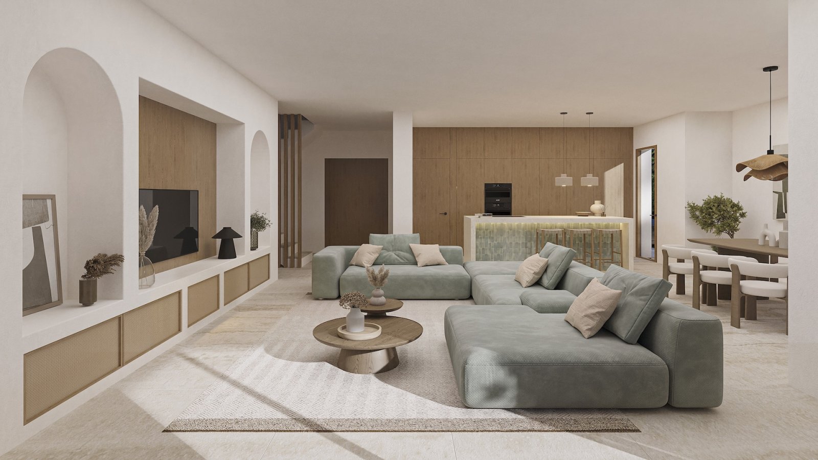 4554BEN Villa im Ibiza-Stil mit Meerblick zum Verkauf in La Fustera, Benissa