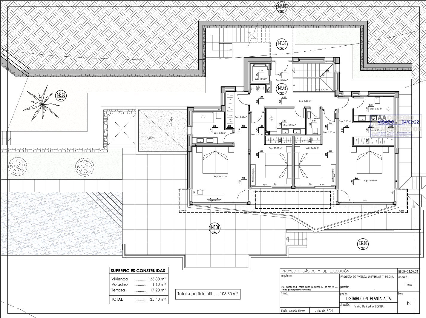 4552BEN Luxuriöse Villa mit Meerblick und Baugenehmigung zum Verkauf in Raco de Galeno