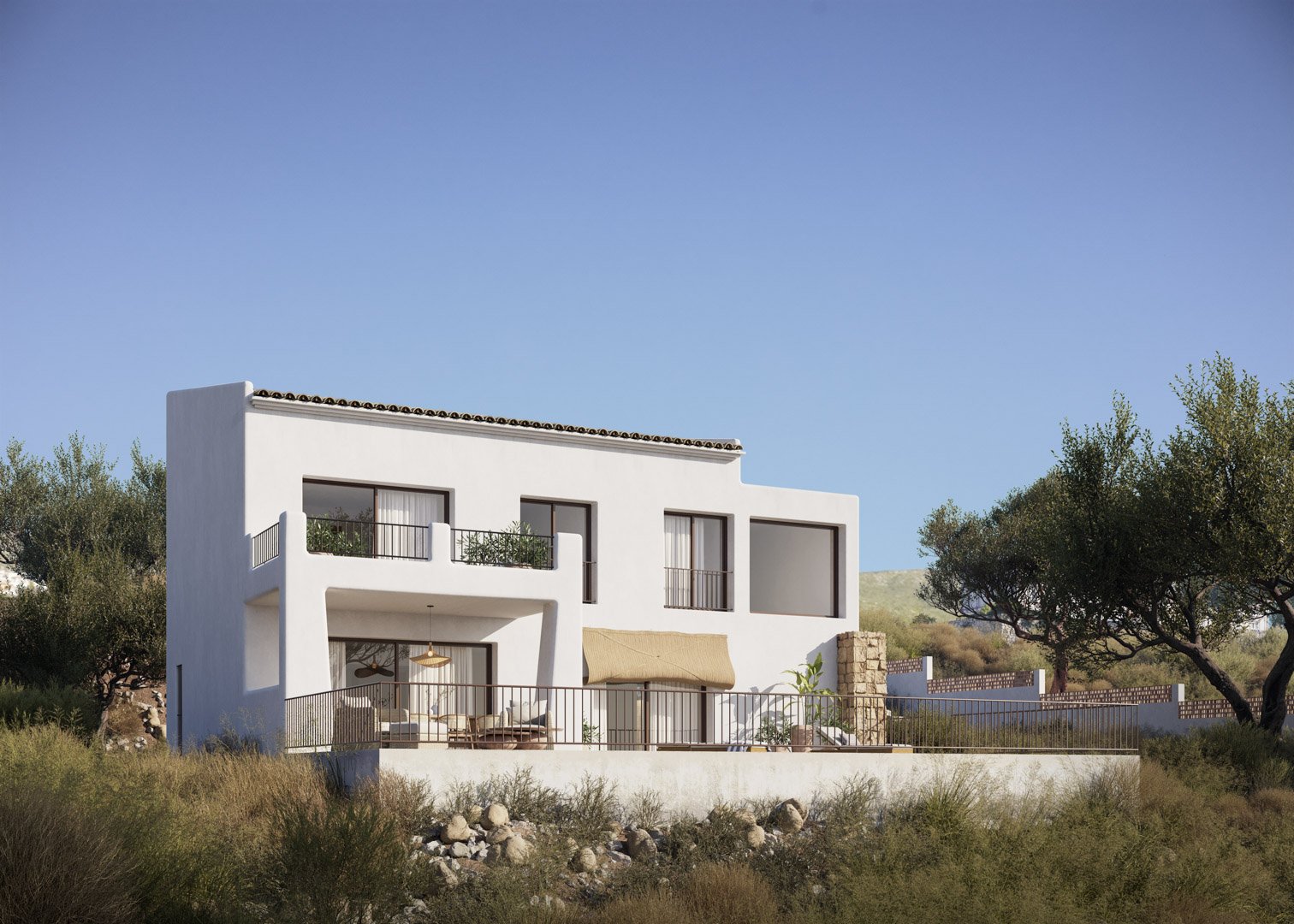 4599ALC Villenprojekt im ibizenkischen Stil mit Lizenz zum Verkauf in Alcalalí,
