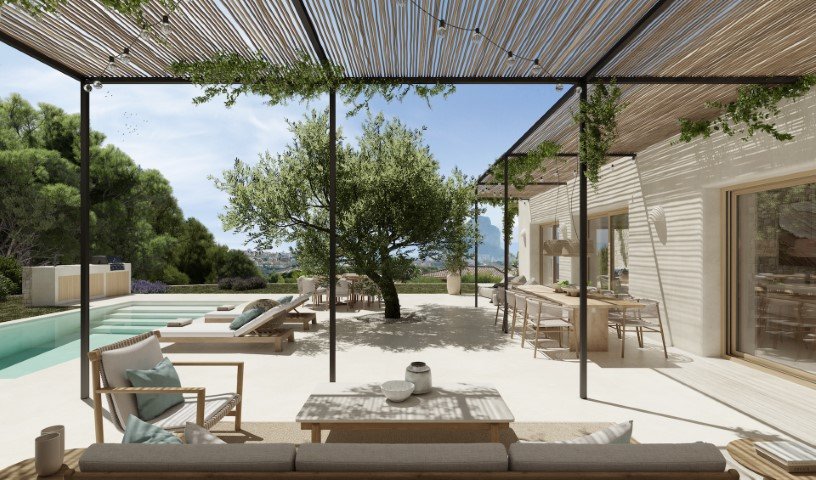 3631CAL Wunderschöne mediterrane Neubauvilla mit Meerblick zum Verkauf in Calpe