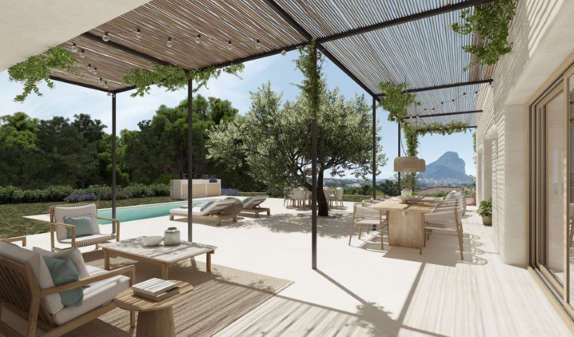 3631CAL Wunderschöne mediterrane Neubauvilla mit Meerblick zum Verkauf in Calpe